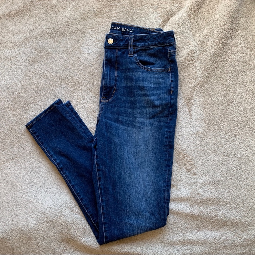 American Eagle: Dark Super Hi-Rise Jeggings 12Long